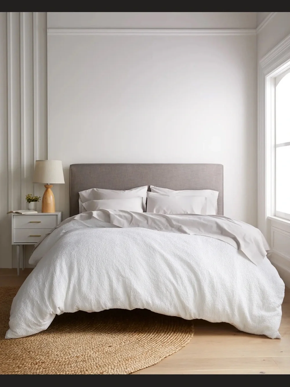 Organic Luxe Honeycomb Duvet Cover - King Size White NWT